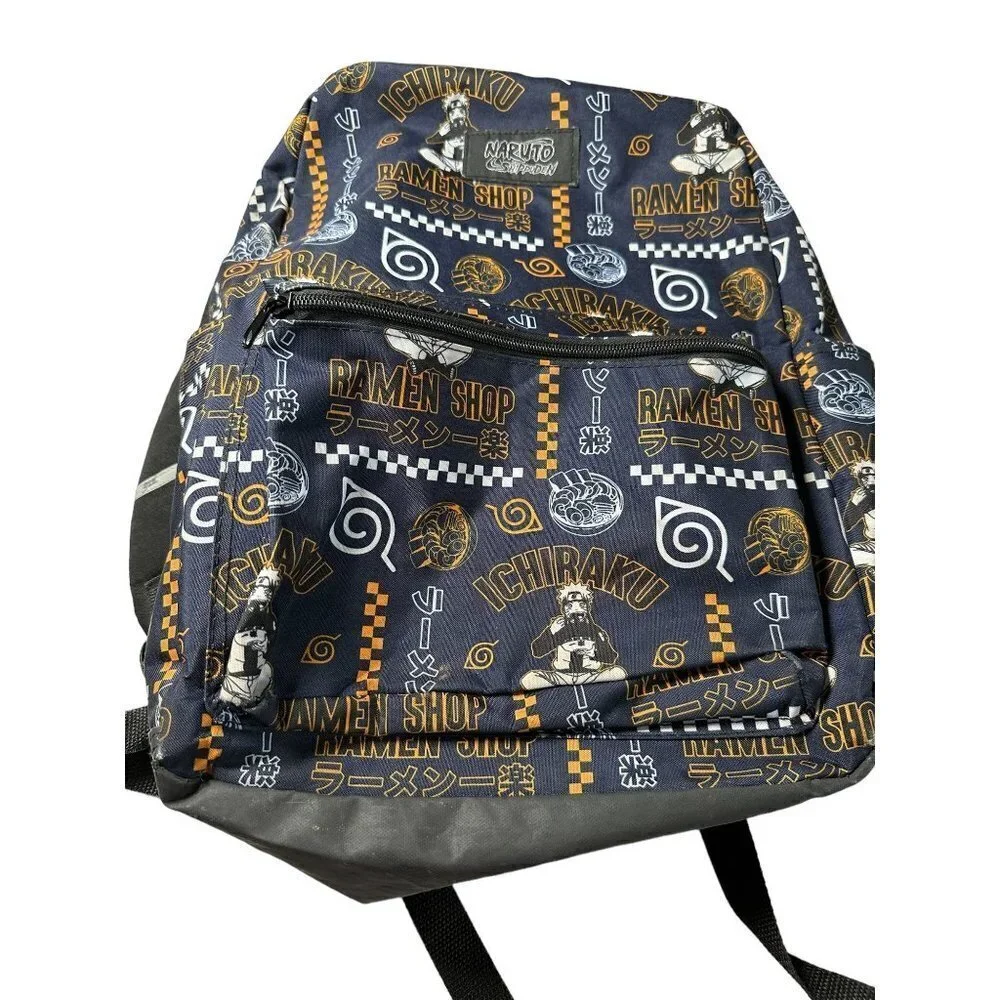 Naruto Shippuden Ichiraku Ramen Shop Backpack Navy Blue Anime School Bag